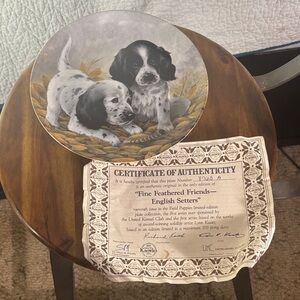 Knowles English Setters Decorative Plate - Black, White, Gray